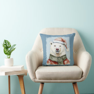 Funny Animal Christmas Favourites - Polar Bear 1 Cushion