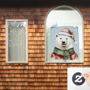 Funny Animal Christmas Favourites - Polar Bear 1 Window Cling