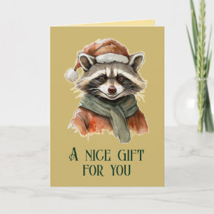 Funny Animal Christmas Favourites - Racoon 1 Card