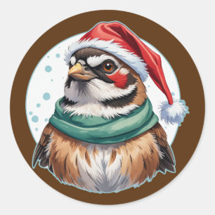 Funny Animal Christmas Favourites - Sparrow 1 Classic Round Sticker