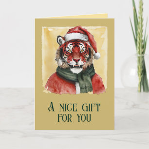 Funny Animal Christmas Favourites - Tiger 1 Card