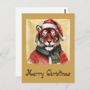 Funny Animal Christmas Favourites - Tiger 1 Postcard