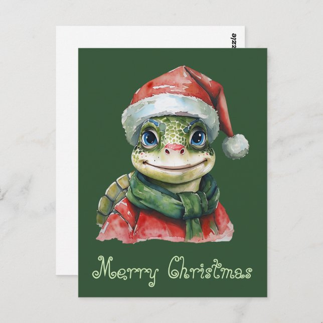 Funny Animal Christmas Favourites - Turtle 2 Postcard (Front/Back)
