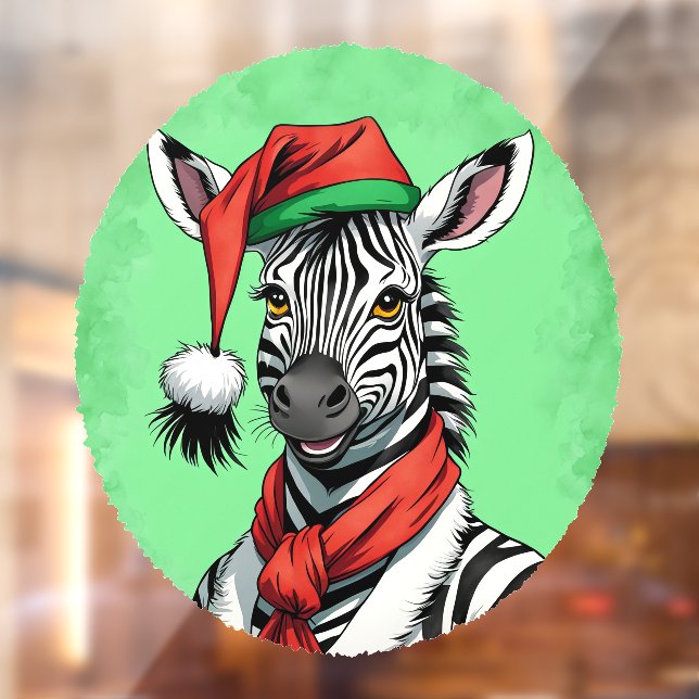 Funny Animal Christmas Favourites - Zebra 1 Window Cling (Sheet 2)
