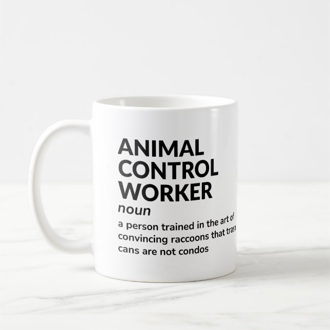 Funny Animal Control Officer Definition Coffee Mug (Left)