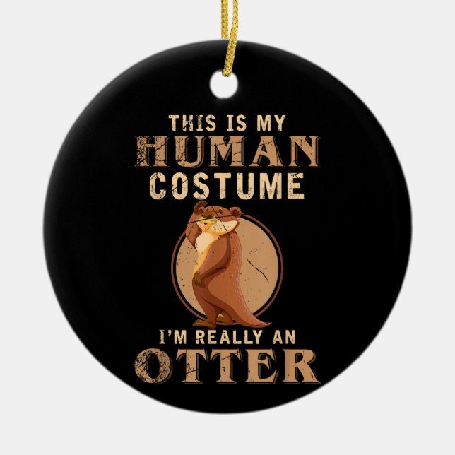 Funny Animal Costume Zoo Keeper Ceramic Tree Decoration (Front)