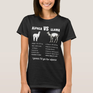 Funny Animal Facts Differences Llama Vs Alpaca Squ T-Shirt