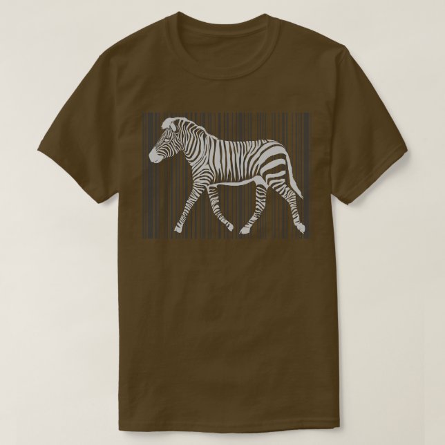 Funny Animal Gift Barcode Zebra T-Shirt (Design Front)