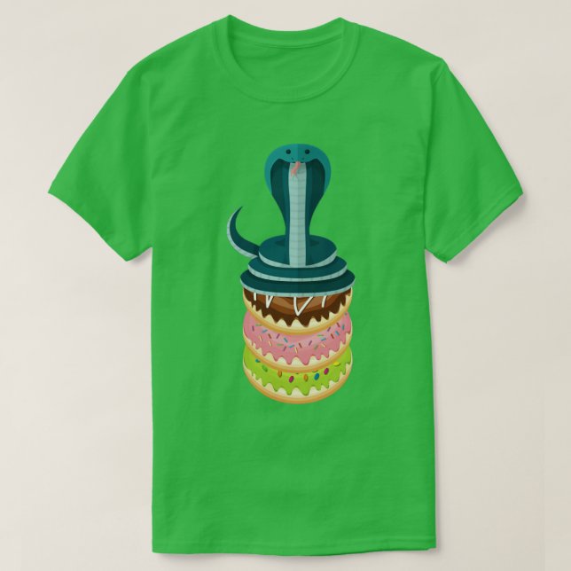 Funny Animal Gift Doughnut Snake T-Shirt (Design Front)