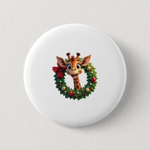 Funny Animal Giraffe Meme Face Festive Xmas T-Shir 6 Cm Round Badge