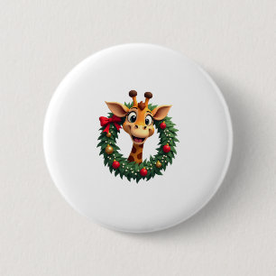 Funny Animal Giraffe Meme Face Festive Xmas T-Shir 6 Cm Round Badge