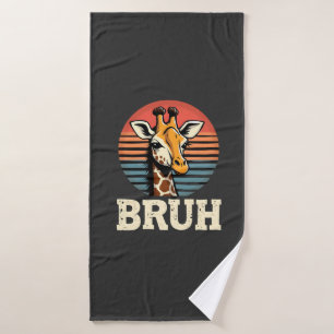 Funny Animal Giraffe Meme Face Festive Xmas T-Shir Bath Towel