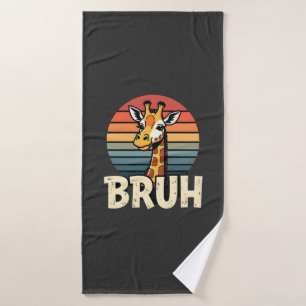 Funny Animal Giraffe Meme Face Festive Xmas T-Shir Bath Towel