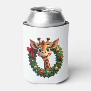 Funny Animal Giraffe Meme Face Festive Xmas T-Shir Can Cooler