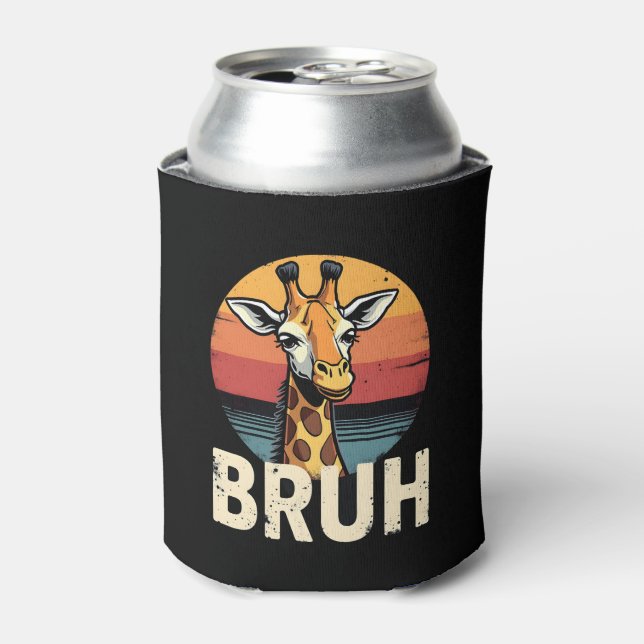 Funny Animal Giraffe Meme Face Festive Xmas T-Shir Can Cooler (Can Front)