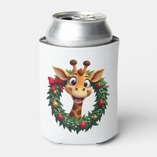Funny Animal Giraffe Meme Face Festive Xmas T-Shir Can Cooler