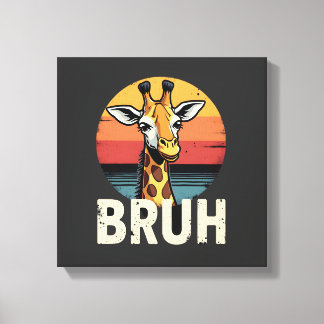 Funny Animal Giraffe Meme Face Festive Xmas T-Shir Canvas Print