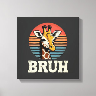 Funny Animal Giraffe Meme Face Festive Xmas T-Shir Canvas Print