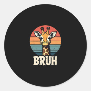 Funny Animal Giraffe Meme Face Festive Xmas T-Shir Classic Round Sticker