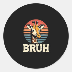 Funny Animal Giraffe Meme Face Festive Xmas T-Shir Classic Round Sticker