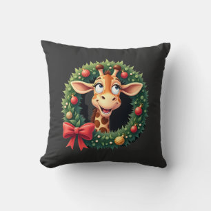 Funny Animal Giraffe Meme Face Festive Xmas T-Shir Cushion