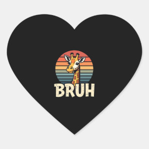 Funny Animal Giraffe Meme Face Festive Xmas T-Shir Heart Sticker