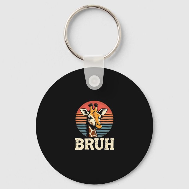 Funny Animal Giraffe Meme Face Festive Xmas T-Shir Key Ring (Front)