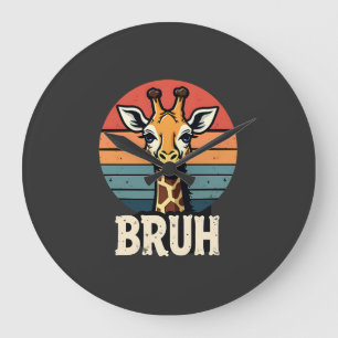 Funny Animal Giraffe Meme Face Festive Xmas T-Shir Large Clock