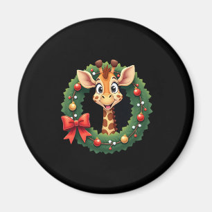 Funny Animal Giraffe Meme Face Festive Xmas T-Shir Magnet