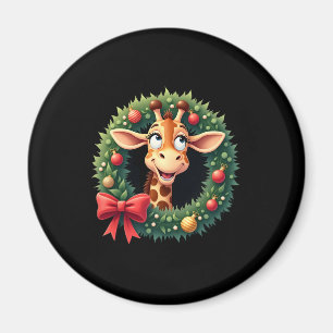 Funny Animal Giraffe Meme Face Festive Xmas T-Shir Magnet