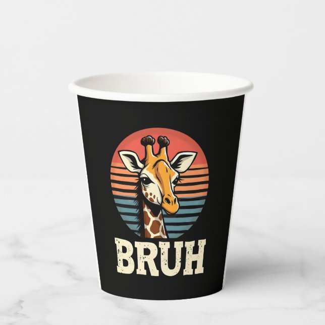 Funny Animal Giraffe Meme Face Festive Xmas T-Shir Paper Cups (Front)