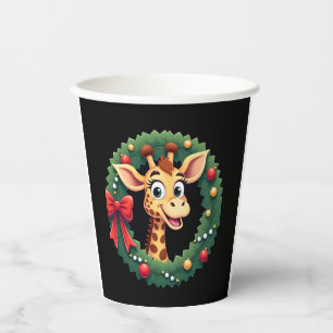Funny Animal Giraffe Meme Face Festive Xmas T-Shir Paper Cups