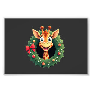 Funny Animal Giraffe Meme Face Festive Xmas T-Shir Photo Print