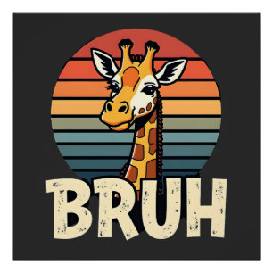 Funny Animal Giraffe Meme Face Festive Xmas T-Shir Poster