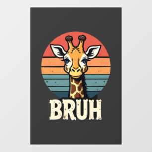 Funny Animal Giraffe Meme Face Festive Xmas T-Shir Window Cling