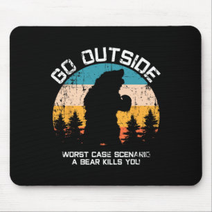 Funny Animal Go Outside Get Eaten By Bear Mouse Mat