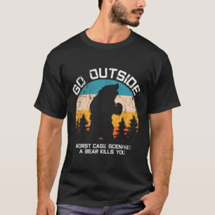Funny Animal Go Outside Get Eaten By Bear  T-Shirt