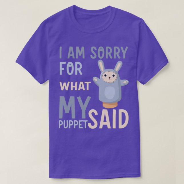 Funny animal hand Puppets Storytelling Comedy Rabb T-Shirt (Design Front)
