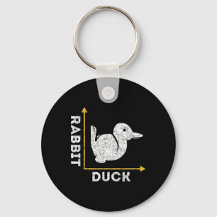 Funny Animal Lover Gift Optical Illusion Duck Or R Key Ring