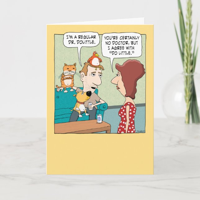 Funny Animal Magnetism Birthday Card (Front)