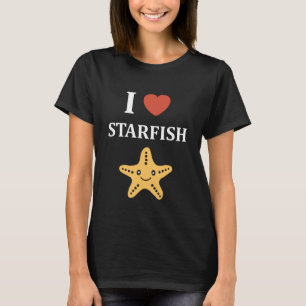 Funny Animal Ocean Simple i Love Starfish T-Shirt