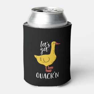 Funny Animal Pun and Humour Let's Get Quacking Can Cooler