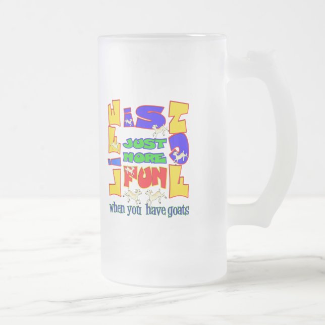 Funny Animal Saying  Goat Humour Frosted Glass Beer Mug (Right)