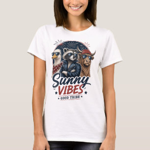 Funny Animal Sunny Vibes Graphic T-Shirt