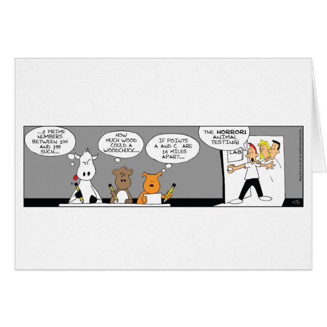 Funny Animal Testing Card (Front Horizontal)
