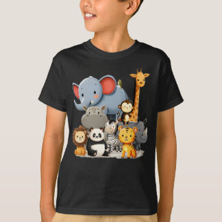 Funny Animal Wildlife Birthday Zoo Party For Kids T-Shirt