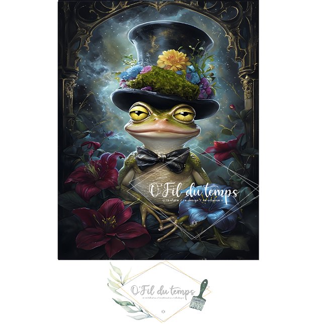 Funny Animal with Hat Decoupage paper.  Tissue Paper (Creator Uploaded)