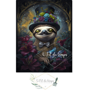 Funny Animal with Hat Decoupage paper.  Tissue Paper