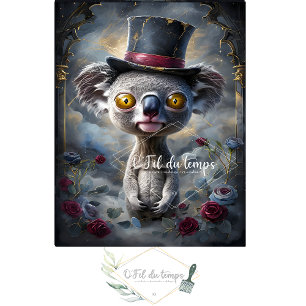 Funny Animal with Hat Decoupage paper. Tissue Paper