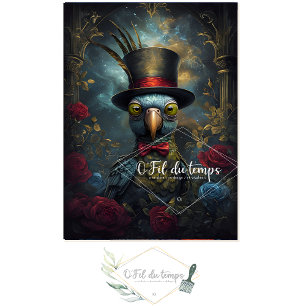 Funny Animal with Hat Decoupage paper.  Tissue Paper